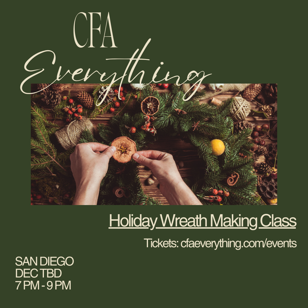 Holiday Wreath Making Class - San Diego (TBD - Dec)