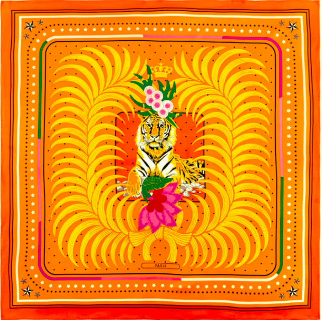 Chiquita Tiger Square Scarf - Orange Yellow