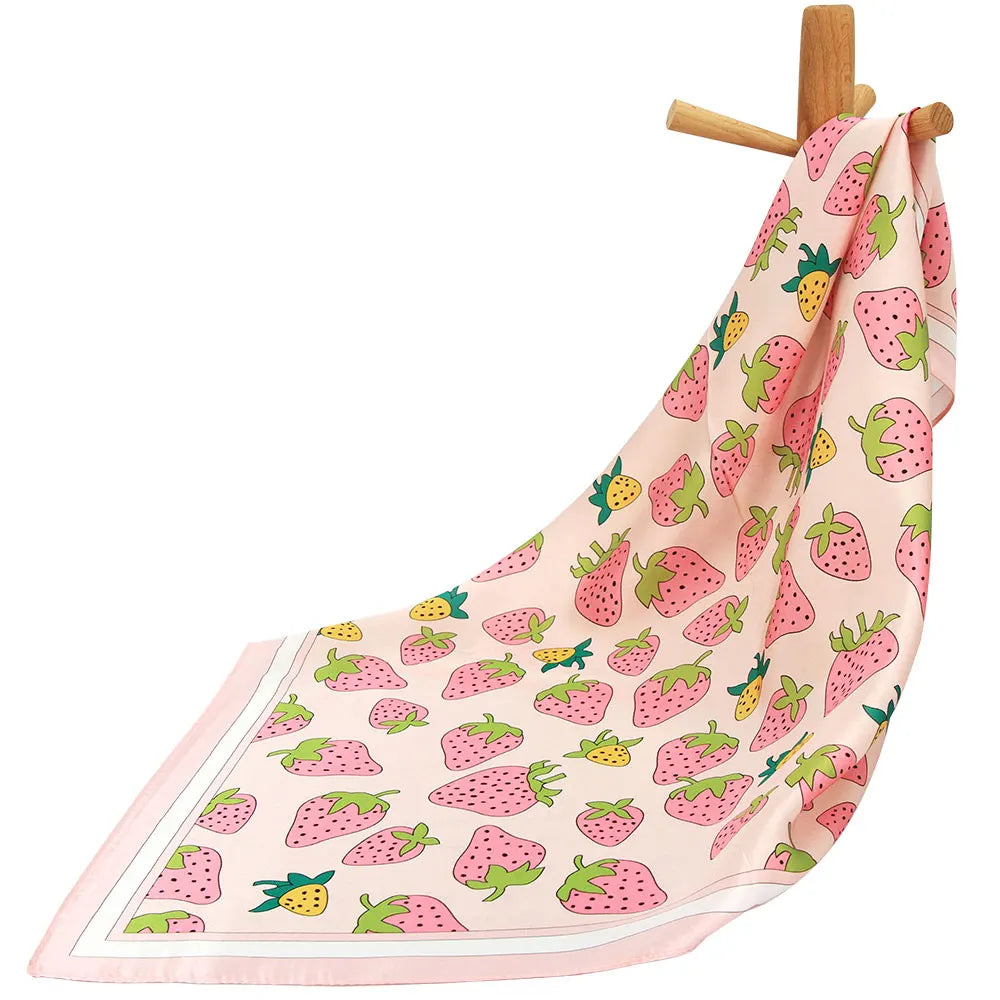 Strawberry Square Scarf - Pink