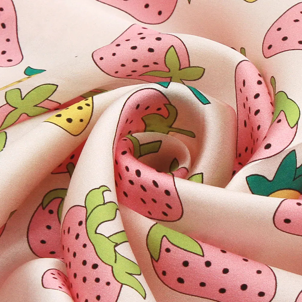 Strawberry Square Scarf - Pink