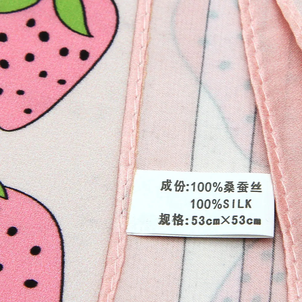 Strawberry Square Scarf - Pink