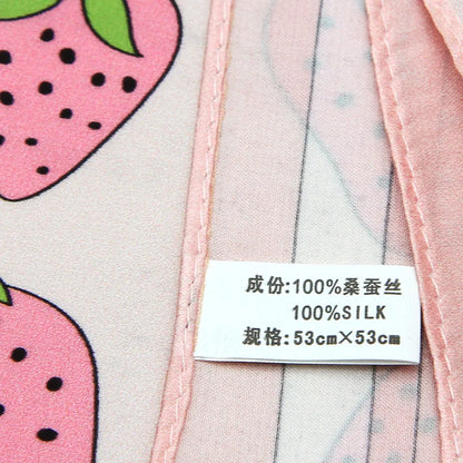 Strawberry Square Scarf - Pink