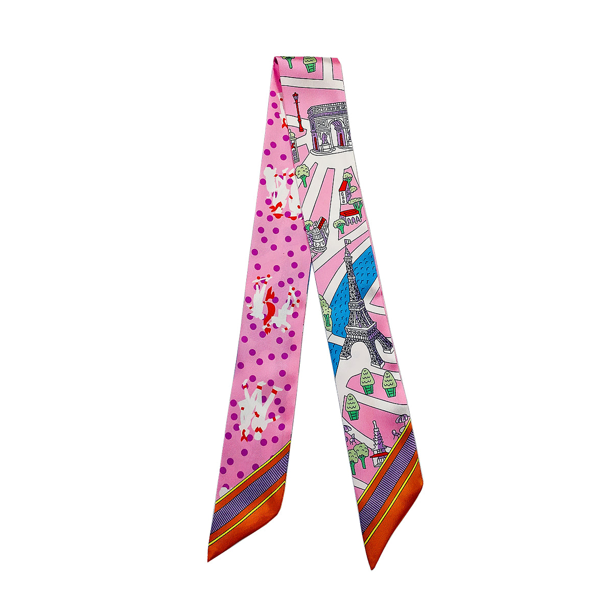 Eiffel Tower Twilly Scarf - Pink