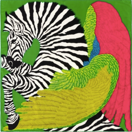 Fly Horse Square Scarf - Green