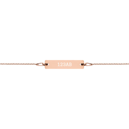 Engraved Silver Bar Chain Bracelet - Tail Numbers