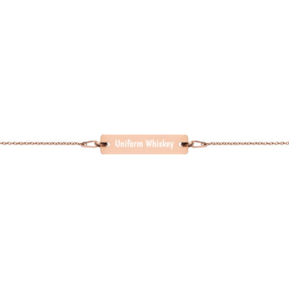 Engraved Silver Bar Chain Bracelet - Phonetic Alphabet