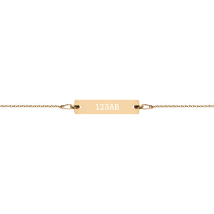 Engraved Silver Bar Chain Bracelet - Tail Numbers