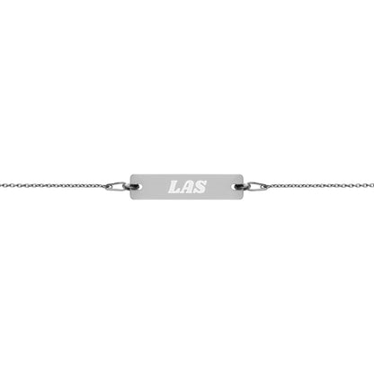 Engraved Silver Bar Chain Bracelet - Airport Code