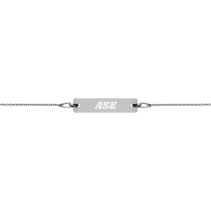 Engraved Silver Bar Chain Bracelet - Airport Code