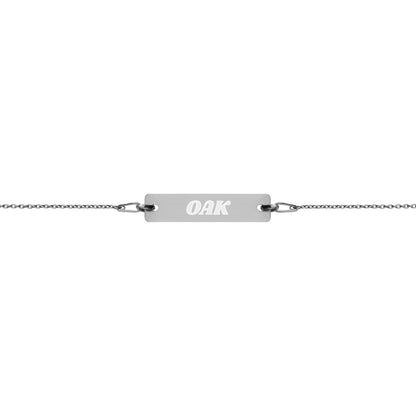 Engraved Silver Bar Chain Bracelet - Airport Code
