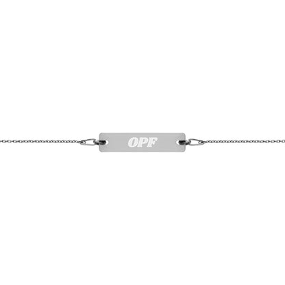 Engraved Silver Bar Chain Bracelet - Airport Code
