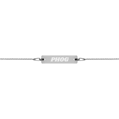 Engraved Silver Bar Chain Bracelet - Airport Code