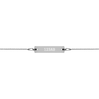 Engraved Silver Bar Chain Bracelet - Tail Numbers