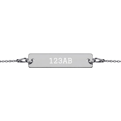Engraved Silver Bar Chain Bracelet - Tail Numbers