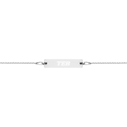 Engraved Silver Bar Chain Bracelet - Airport Code