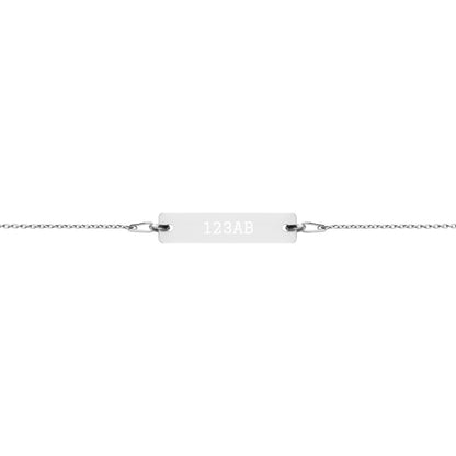 Engraved Silver Bar Chain Bracelet - Tail Numbers