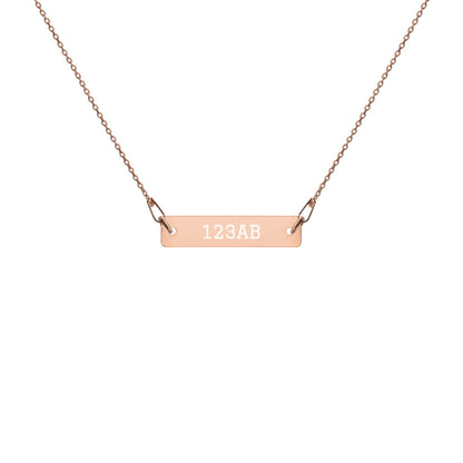 Engraved Silver Bar Chain Necklace - Tail Numbers