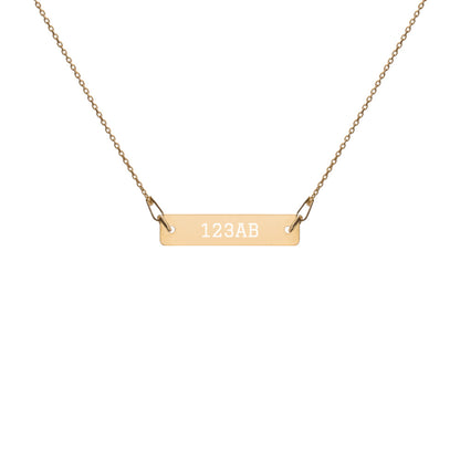 Engraved Silver Bar Chain Necklace - Tail Numbers