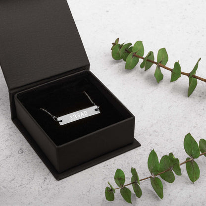 Engraved Silver Bar Chain Necklace - Tail Numbers