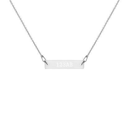 Engraved Silver Bar Chain Necklace - Tail Numbers