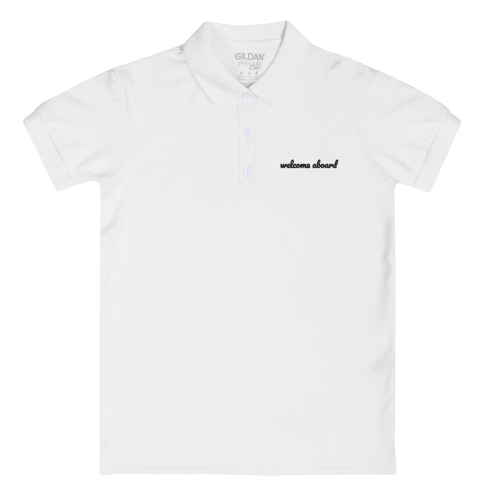 Embroidered Polo Shirt - Welcome Aboard