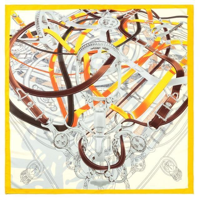 Horse Bit Square Scarf - Yellow